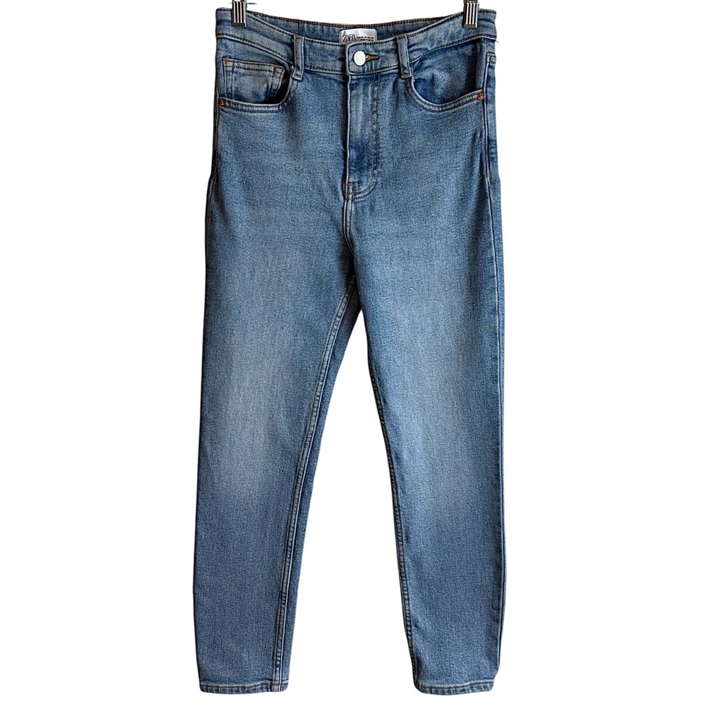 Zara Warm Skinny High Waist Light Wash Stretch Jeans Size 4